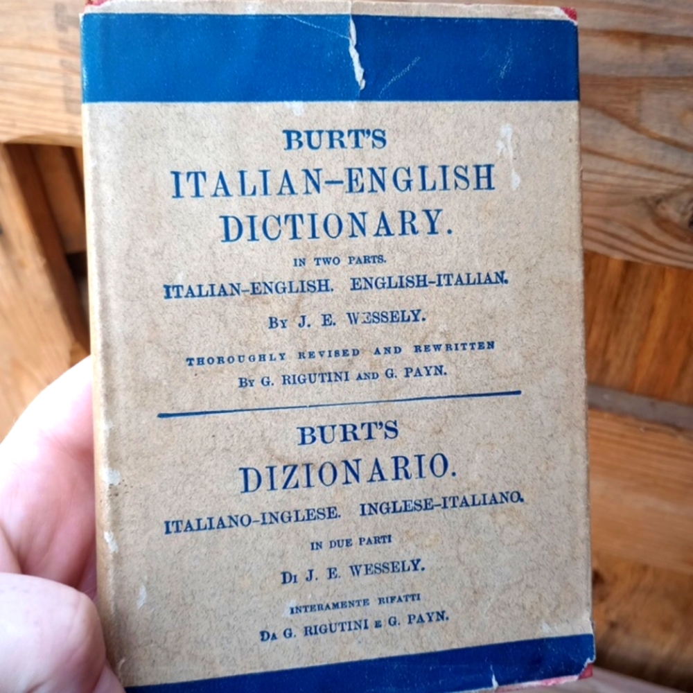 Burt's Italian-English dictionary Collectible Book